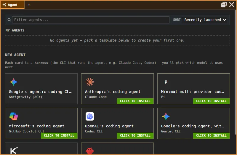 The Agent widget when it first opens
