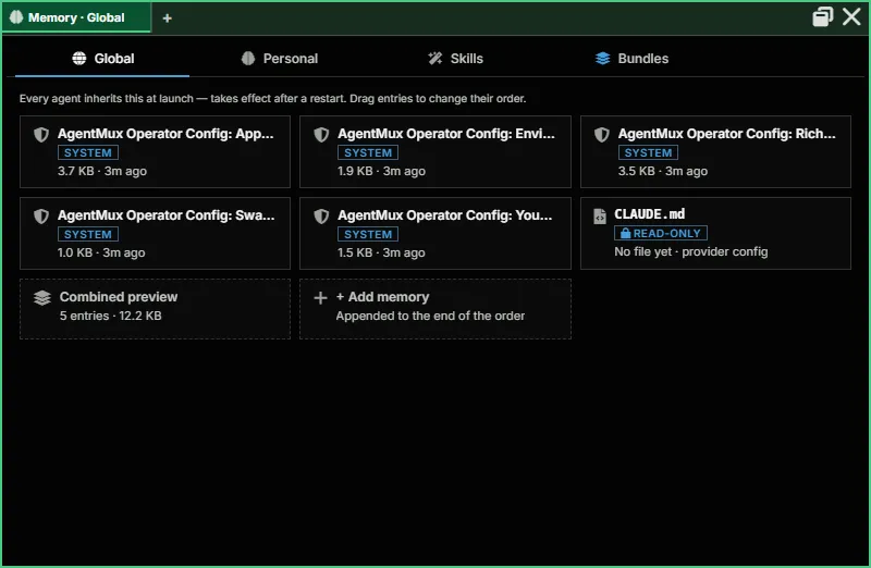 The Memory widget when it first opens